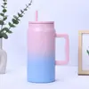 Copo com Alça Transfronteiriço 50oz Aço Inoxidável 304 Garrafa Térmica Portátil Copo com Canudo Grande Capacidade para Carro ao Ar Livre Venda por Atacado