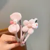 Diadema de tela con diseño de conejito de dibujos animados y flor, con dientes, antideslizante, adecuada para niños, versátil, no daña el cabello, accesorio para el cabello