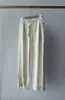 Tecido luxuoso - cintura alta, corte tridimensional, mistura de caxemira e seda de amoreira, calça casual de corte reto com cordão trançado