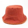 Nuevo Sombrero de Pescador de Terciopelo de Cordero Otoño e Invierno para Mujer Estilo Coreano Corduroy Doble Cara Cálido y Engrosado Color Puro Sombrero de Cubo Moderno