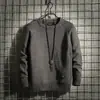 Suéter de Punto Grueso Cálido Versátil de Moda para Hombre Invierno Otoño Retro Coreano Casual Cuello Redondo Manga Larga