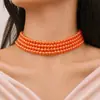 Colar Francês Elegante Pérola Elegante Colar de Luxo Leve Cruz Fronteiriça Comércio Exterior Moda Acessórios para Jantar