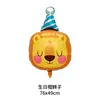 Nuevo sombrero de cumpleaños globos de animales con formas únicas para accesorios de decoración de fiesta de cumpleaños: león, koala, perezoso
