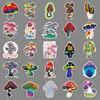 50 pegatinas coloridas con diseño de grafiti de hongos, con personalidad, coloridas, pequeñas y frescas, para patineta, equipaje, impermeables.