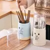 Portapalillos de Cocina Contenedor de Palillos de Plástico con Tapa Estante Creativo a Prueba de Polvo con Drenaje Almacenamiento de Utensilios Caja de Palillos Cesta para Palillos