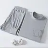 Conjunto de Ropa Interior Térmica 100% Algodón Puro para Otoño e Invierno, Estilo Delgado, Adecuado para Hombres de Mediana Edad y Mayores, Capa Base de Algodón Puro