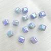 Cuentas cuadradas pequeñas galvanizadas de color UV, 8 colores sólidos transparentes, para pulseras, collares y pendientes de cuentas de verano, accesorios de joyería.