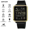 Reloj de Moda Sanda Cuadrado de Pantalla Única Personalizado para Hombres y Mujeres, Adolescentes, Escuela Secundaria Reloj Electrónico Multifunción Luminoso Impermeable