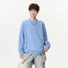 Moletom com Capuz Textura Americana Masculino Outono Solto Casual Manga Longa Camiseta Top Versátil Roupa de Outono Camada Interna Camada Base T