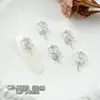 Acessórios Brilhantes de Zircônia para Nail Art em Dourado e Prata, Laço Luxuoso de Alta Qualidade Cravejado de Zircônia com Pingente de Pérola, Decoração de Diamante para Unhas