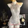 Lencería Sexy para Mujer Body de Malla Transparente con Borlas Pan Kou Sin Quitarse Tentación Lindo Conjunto de Pijama Puro Deseo