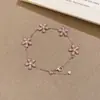 Pulsera de Flor Completa de Diamantes de Colores Dopamina de Verano para Mujer, Fresca y Dulce, Diseño de Nicho, Joyería a la Moda y Exquisita