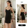 Lindo, sexy conjunto de camisola e roupão 6615, com retalhos de cetim e renda, decote em V profundo, push-up, com bojo removível, costas nuas sedutoras.