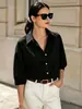 Transfronterizo europeo y americano 2026 Amazon mujer nueva moda elegante temperamento estilo ins camisa de manga corta con cuello vuelto a rayas