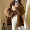 Suéter Abrigo de Punto Suave y Holgado Estilo Perezoso para Mujer Otoño e Invierno 2026 Ropa de Abrigo Estilo Coreano Color Sólido Suéter de Punto Oversize para Mujer