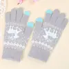 Guantes Calientes para Mujer, Protección contra el Frío Otoño e Invierno Nuevo Estilo Jacquard de Ciervo Combinación de Colores Guantes Tejidos con Pantalla Táctil para Hombre