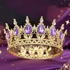 Corona de Tiara de Aleación Barroca Transfronteriza Europea y Americana 16 Gotas de Agua Flor Corona Redonda Completa Adornos para Decoración de Pasteles