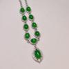 Traje de Calcedonia Venta al por Mayor Calcedonia de Hielo Colgante Collar Aretes Anillo Pulsera Lujo Incrustado Calcedonia Verde Juego de Cuatro Piezas