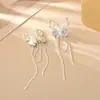 Brincos de borboleta super brilhantes e de conto de fadas, brincos coloridos de franja longa dopamina, acessórios de alta qualidade elegantes e modernos