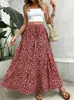 2026 Nueva Falda Floral de Línea A Europea y Americana para Primavera, Verano, Otoño, Falda Media de Cintura Media, Falda Larga de Dobladillo Ancho Transfronteriza de Amazon