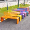 Silla de Parque de Acero Inoxidable Banco con Respaldo para Exteriores Banco de Madera Resistente a la Corrosión Asiento de Hierro para Área de Ocio Banco de Madera para Jardín Comunitario