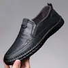 2026 Nuevos Zapatos de Cuero de Moda Versátiles para Hombre de Negocios, Venta al por Mayor para Comercio Exterior, Zapatos Casuales para Hombre Transpirables Ligeros sin Cordones
