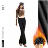 Jeans rectos transfronterizos para mujer, estilo retro americano, corte ajustado, forrados de felpa, negros, largo recortado, pantalones largos negros, largo extendido negro, Yichun