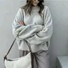 Comercio exterior desea para mujer primavera y otoño europeo y americano casual versátil tejido suelto de manga larga color liso moderno suéter de cuello redondo