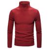 Comercio Exterior Otoño e Invierno Nuevo Suéter de Cuello Alto de Color Sólido para Hombre Coreano Ajustado Juvenil Jersey de Punto Básico a Rayas