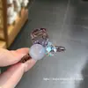 Presilha de garra pequena transparente com strass azul para mulheres, acessório de cabelo estilo princesa, presilha lateral de alta qualidade, pequeno acessório de cabelo