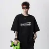 Camiseta Pesada de Manga Curta 220g Masculina Verão Ombro a Ombro Solta Manga 3/4 Oversize Versátil