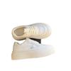 Sapatos Brancos de Sola Grossa e Bico Largo para Mulheres 2025 Novos Sapatos Femininos de Primavera e Verão Celebridade da Internet Versátil Popular Tênis Esportivos Casuais