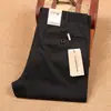 Calça Casual Masculina Série B Primavera/Verão Algodão Tencel Importado Calça Reta de Negócios de Luxo Slim Fit Respirável Sem Passar