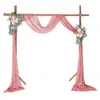 Decoração de Fundo para Casamento no Gramado Arco de Casamento Véu de Chiffon com Pérolas Decoração