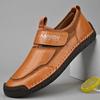 Primavera e verão comércio exterior transfronteiriço plus size venda quente malha artesanal sapatos masculinos casuais Amazon venda quente velcro sapatos masculinos de couro