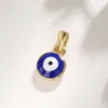 Colar Cruzado Cobre Banhado a Ouro Olho do Diabo Joia Pingente Redondo Retangular Etiqueta Acessórios DIY Olho