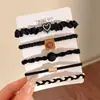 Goma Elástica Negra para el Cabello para Mujer, Alta Elasticidad, Accesorio para el Cabello Duradero, Diadema Elegante, Anillo de Goma para el Cabello