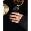 526 Versión coreana de INS diseño de nicho temperamento Joker cara irregular microincrustado circonita anillo de plata de ley S925 para mujer