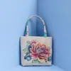 Bolsa de mano bordada con hilo de oro de estilo étnico, bordado a doble cara, bolsa tejida de estilo Harajuku transfronteriza con dibujos animados
