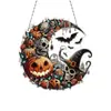 Decoración de Halloween Popular Transfronteriza Linterna de Calabaza Guirnalda de Esqueleto Colgante de Disco Acrílico Decoración de Ventana Decoración de Letrero de Porche
