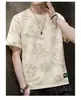 Camiseta Masculina de Manga Curta de Verão Gola Redonda Meia Manga Tops Soltos Marca Tendência Nova Roupa Masculina Tendência de Verão