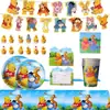 Decoraciones para Fiesta de Cumpleaños Temática de Winnie the Pooh Banderín de Winnie Topper para Pastel Montaje de Decoración para Fiesta Festiva