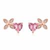 Europa e os Estados Unidos best-seller Xanyuncao brincos temperamento feminino simples doce all-match personalidade zircão Rosa Diamante Quatro Folha brincos de grama