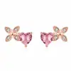 Brincos Europeus e Americanos Mais Vendidos Feminino Temperamento Simples Doce Versátil Personalizado Zircônia Diamante em Pó Trevo de Quatro Folhas Criativo