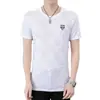 Camiseta de Manga Corta de Seda de Hielo para Hombre Verano Nueva Cuello Redondo Manga Media Ajustada Casual Versátil Transpirable Talla Grande Camiseta para Hombre
