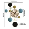 Coleção de relógios de parede Sala de jantar Sala de estar Moderna Luz Luxo Relógio decorativo Sala de jantar Relógio de arte em ferro Quadro pendurado Relógio de pintura decorativa tridimensional