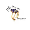 Anillo Abierto de Acero Inoxidable Ojo de Diablo Ojo Azul de Lujo Ligero Vintage con un Toque de Alta Gama, Venta al por Mayor de Joyería Vintage de Alta Gama