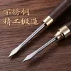 Cuchillo de té de palo de rosa de ébano Aguja de té Mango de madera Acero inoxidable Cuchillo de té Pu'Er Cono de té Accesorios para ceremonia del té Logo personalizable