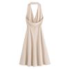 Comercio Exterior Venta al por Mayor Verano Nuevo Estilo Europeo y Americano Moda Elegante Encaje Halter Sin Mangas Cuello en V Vestido 1198010