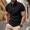 Moda Masculina Casual Transfronteriza Temu Estampado 3D Manga Corta Botones Polo Verano Nueva Fuente Fábrica Mayorista